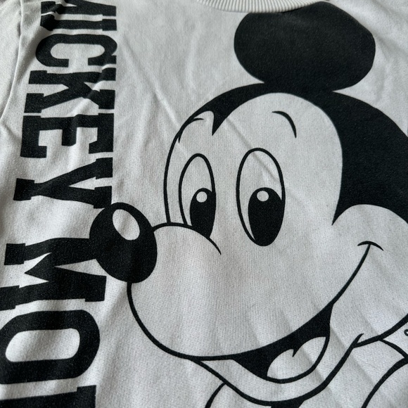 Vintage Mickey Mouse 80s Double Printed Sweatshirt White Oversized Size Small - Picture 9 of 11